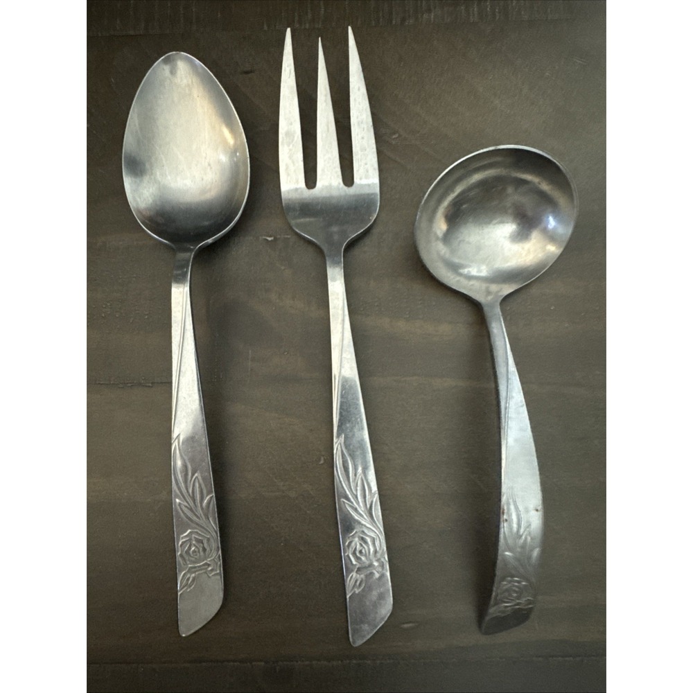 National Stainless NST12 Serving Pieces  Flatware  Japan Set Of 3